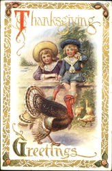 Thanksgiving Greetings Children Postcard Postcard