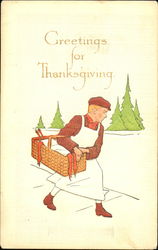 Greetings For Thanksgiving Men Postcard Postcard