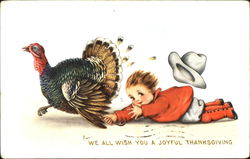 We All Wish You A Joyful Thanksgiving Postcard