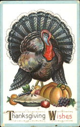 Thanksgiving Wishes Turkeys Postcard Postcard