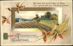 Hearty Thanksgiving Greetings Postcard Postcard