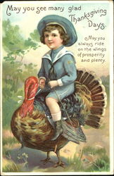 May You See Many Glad Thanksgiving Days Children Postcard Postcard