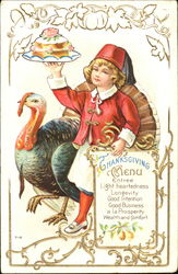 Thanksgiving Menu Children Postcard Postcard