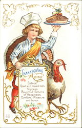 Thanksgiving Menu Postcard