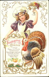 Thanksgiving Menu Children Postcard Postcard