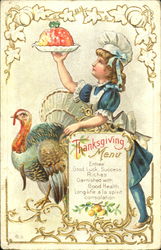 Thanksgiving Menu Children Postcard Postcard