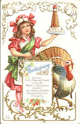 Thanksgiving Menu Children Postcard Postcard