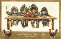 Thanksgiving Greetings From The North Pole Children Postcard Postcard