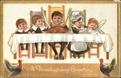 A Thanksgiving Greeting Children Postcard Postcard