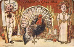 Thanksgiving Greetings Turkeys Postcard Postcard