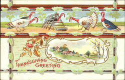 Thanksgiving Greeting Turkeys Postcard Postcard