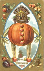 Pumpkin Man Postcard Postcard