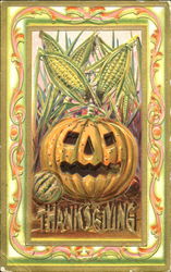 Thanksgiving Jack-o-Lantern Postcard Postcard