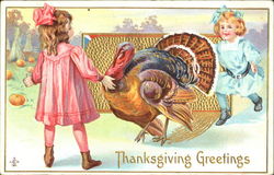 Thanksgiving Greetings Children Postcard Postcard