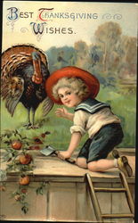 Best Thanksgiving Wishes Children Postcard Postcard