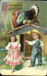 Thanksgiving Greetings Children Postcard Postcard