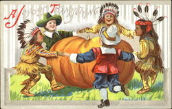 A Joyous Thanksgiving Children Postcard Postcard