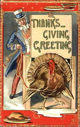 Thanksgiving Greeting Patriotic Postcard Postcard