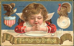 Thanksgiving Greetings Children Postcard Postcard