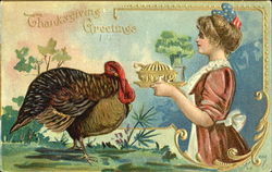 Thanksgiving Greetings Turkeys Postcard Postcard