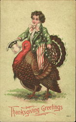 Thanksgiving Greetings Turkeys Postcard Postcard