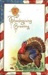 Thanksgiving Greeting Patriotic Postcard Postcard