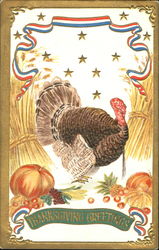 Thanksgiving Greetings Patriotic Postcard Postcard