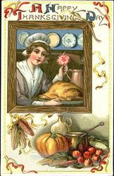 A Happy Thanksgiving Day Postcard