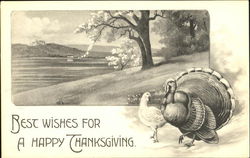 Best Wishes For A Happy Thanksgiving Postcard