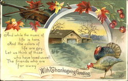 With Thanksgiving Greeting Postcard