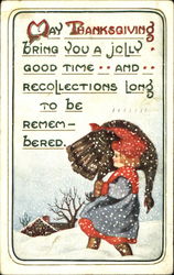 May Thanksgiving Bring You A Jolly Good Time Children Postcard Postcard