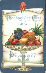 Thanksgiving Cheer And Prosperity To All Postcard Postcard