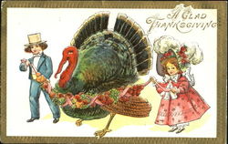 A Glad Thanksgiving Children Postcard Postcard