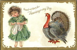 Good Wishes For Thanksgiving Day Children Postcard Postcard