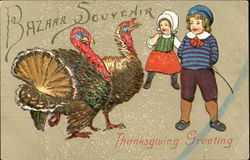 Bazaar Souvenir Thanksgiving Greeting Postcard