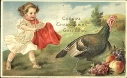 Cordial Thanksgiving Greetings Children Postcard Postcard