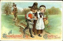 A Thanksgiving Day Greeting Postcard