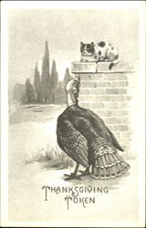 Thanksgiving Token Turkeys Postcard Postcard