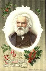 Henry Wadsworth Longfellow  - A Joyful Christmas Poems & Poets Postcard Postcard