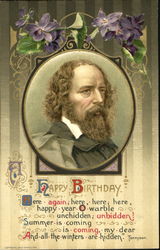 Alfred Tennyson - A Happy Birthday Poems & Poets Postcard Postcard