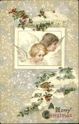 A Merry Christmas Angels Postcard Postcard