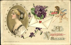 A Valentine Message Women Postcard Postcard