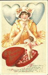 A Valentine Heart Women Postcard Postcard