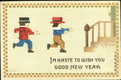 In Haste To Wish You Good New Year Postcard