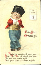 New Year Greetings Postcard