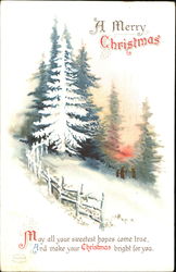 A Merry Christmas Children Postcard Postcard