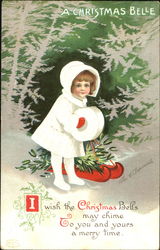 A Christmas Belle Children Postcard Postcard