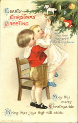 Hearty Christmas Greeting Postcard