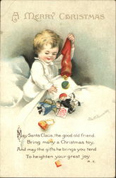 A Merry Christmas Children Postcard Postcard