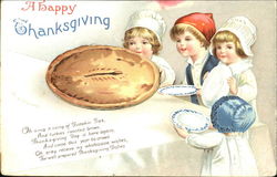 A Happy Thanksgiving Children Postcard Postcard